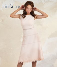 画像1: [韓国製][rinfarre][SALE品のため返品不可＆再入荷なしの現品限り]ベージュ・シンプル・無地・スカラップ・Aライン・ フレア・ミディアムドレス・ワンピース[山崎みどり着用]《送料＆代引き手数料無料》my (1)