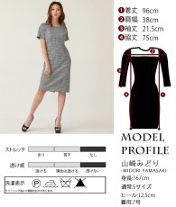 画像5: [ERUKEI GINZA COUTURE]ブラック×ホワイト・千鳥格子・半袖・タイト・シンプル・ミニドレス・膝丈・ワンピース[山崎みどり着用][送料無料]mybkwh (5)